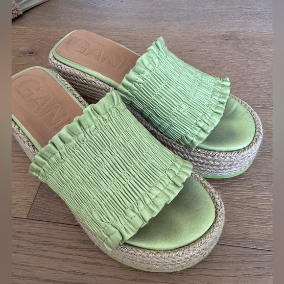 GANNI Smock Espadrille Wedge Sandals